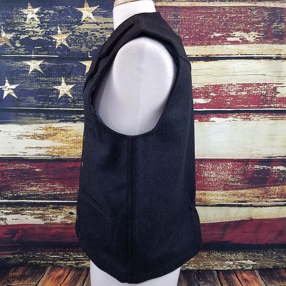 MENS BUCKAROO AUSTRALIAN WOOL COWBOY VEST - BLACK - Picture 4 of 8